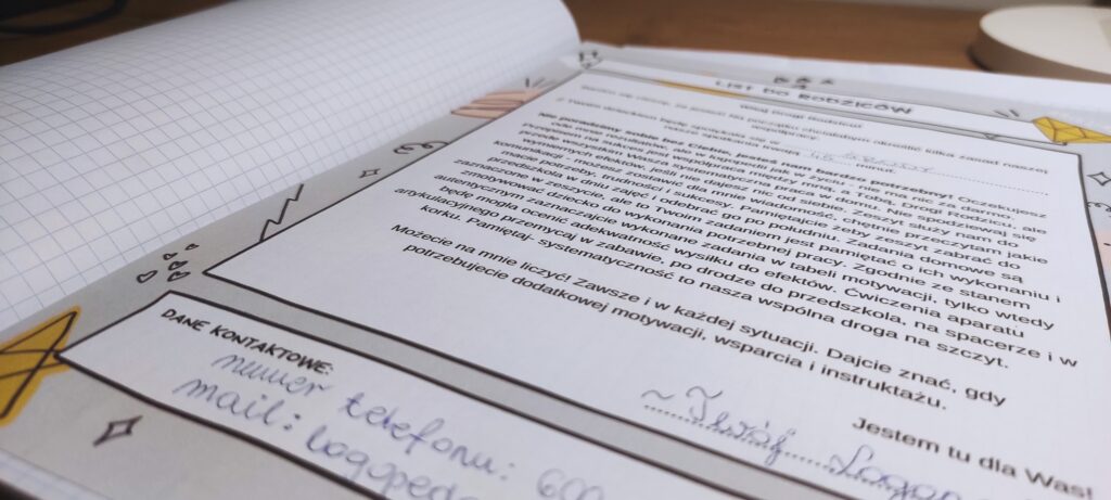 Zdjęcie zeszytu terapeutycznego